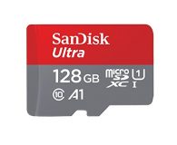 SanDisk Tarjeta de memoria Ultra microSDXC de 128 GB+adaptador SD. Velocidad de lectura de hasta 120 MB/S, aprobación Clase 10, U1, A1