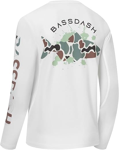 Bassdash Men's Sun Protection T-Shirt Long Sleeve Graphic Shirts for Men Fishing Shirt Long Sleeve UPF 50+ UV Sun Protection Moisture Wicking