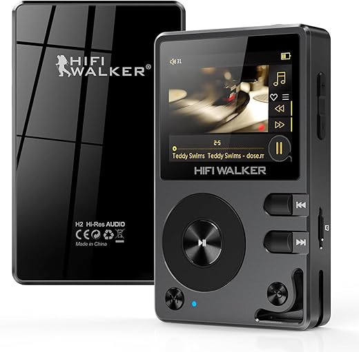 HIFI WALKER H2 HiFi Bluetooth MP3 Player, DSD DAC OTG, Lossless High Resolution Music Player with 64GB Memory Card, Support up to 512GB