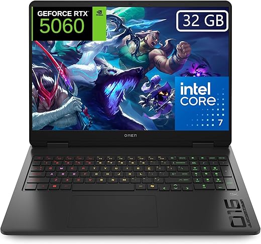 HP OMEN 16-am0059ns – Gaming Laptop 16" 2K (Intel Core 7-240H, 32GB RAM, 1TB SSD, NVIDIA RTX 5060, FreeDos) – Black – Spanish QWERTY Keyboard