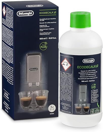 De'Longhi EcoDecalk DLSC500 Descaler, 5 Dose Descaler, Maintenance Accessory for Coffee Machine, Plant Origin Ingredients, 5 Dose Bottle, 500 ml