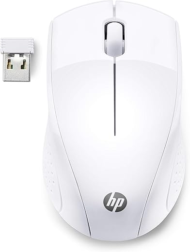 HP 220 - Ratón Inalámbrico (1600 PPP, 2 Botones y una Rueda de Desplazamiento, Tecnología LED Azul, Batería 15 Meses Duración, Windows 7, 8, 10; Mac OS; Chrome™ OS), Color Blanco (Snow White)