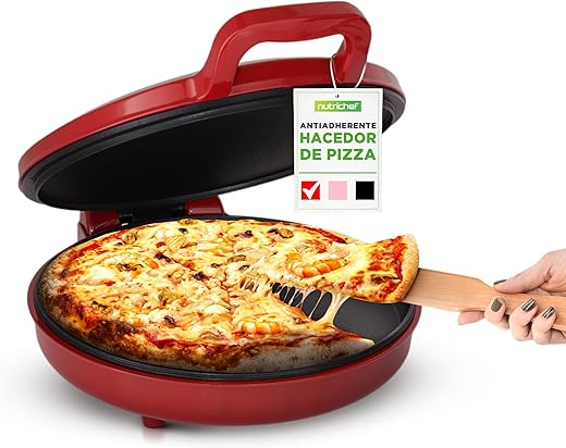 Nutrichef Mini Pizza Oven, Personal Size 30 cm, 1500V, Electric, Non-Stick, Space Saving, Also Ideal for Toast, Quesadillas, Tortillas and More
