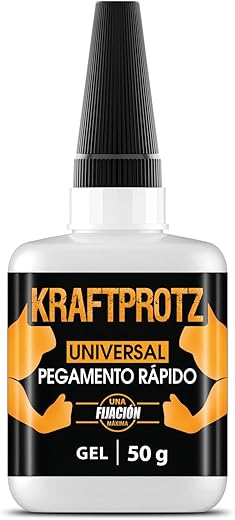 Super Glue Gel Extra Strong – KraftProtz 50 g XXL with Anti-Dry Tip – Transparent, Drip-free, Water and Heat Resistant – for Plastic, Wood, Metal, Glass, Leather and DIY